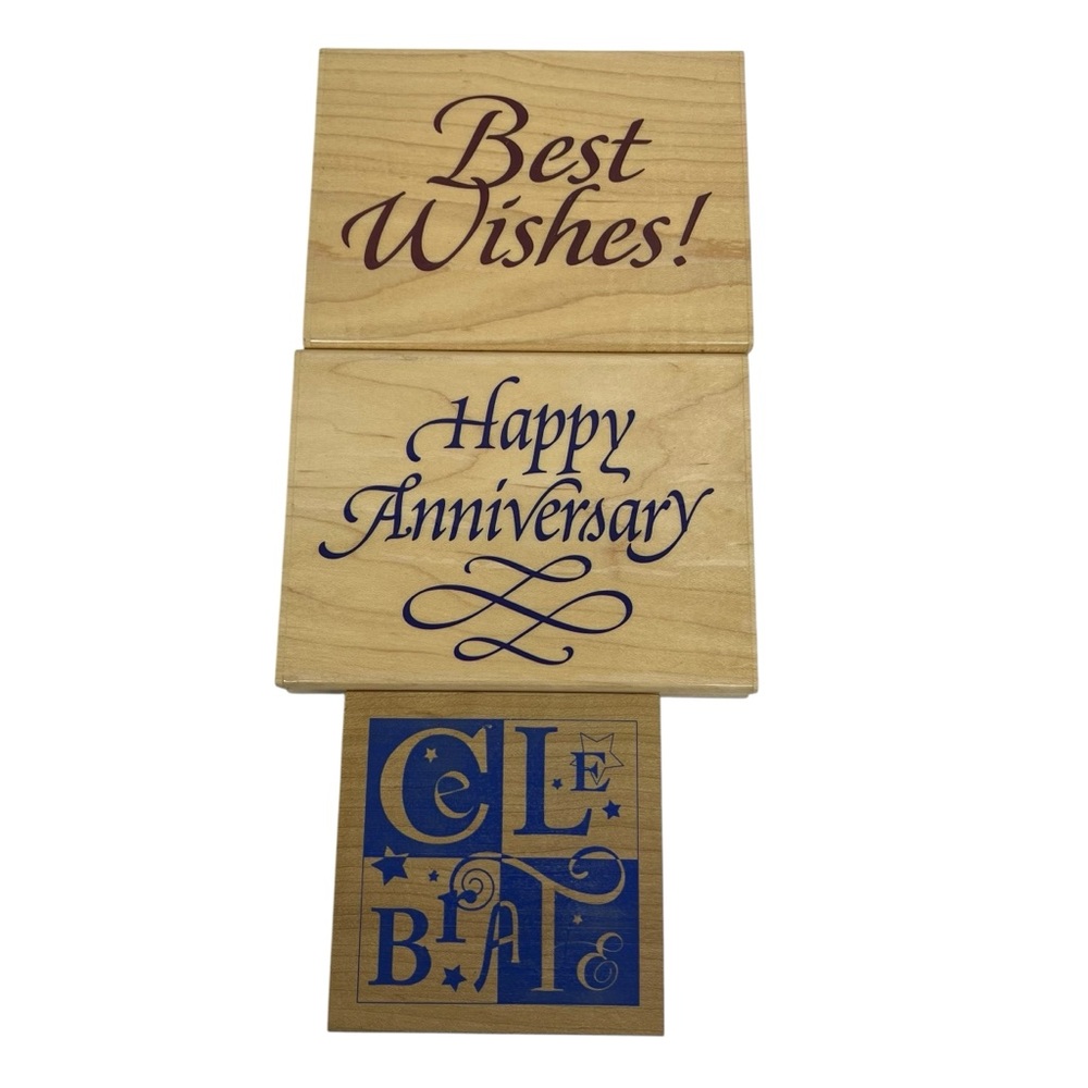 Rubber Stampede Best Wishes! Happy Anniversary All Night Media Celebrate Wood